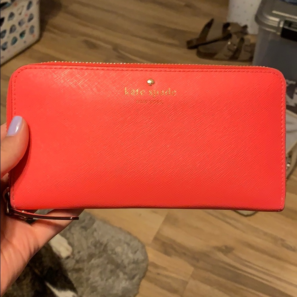 Hot/Neon Pink Kate Spade Zipper Wallet